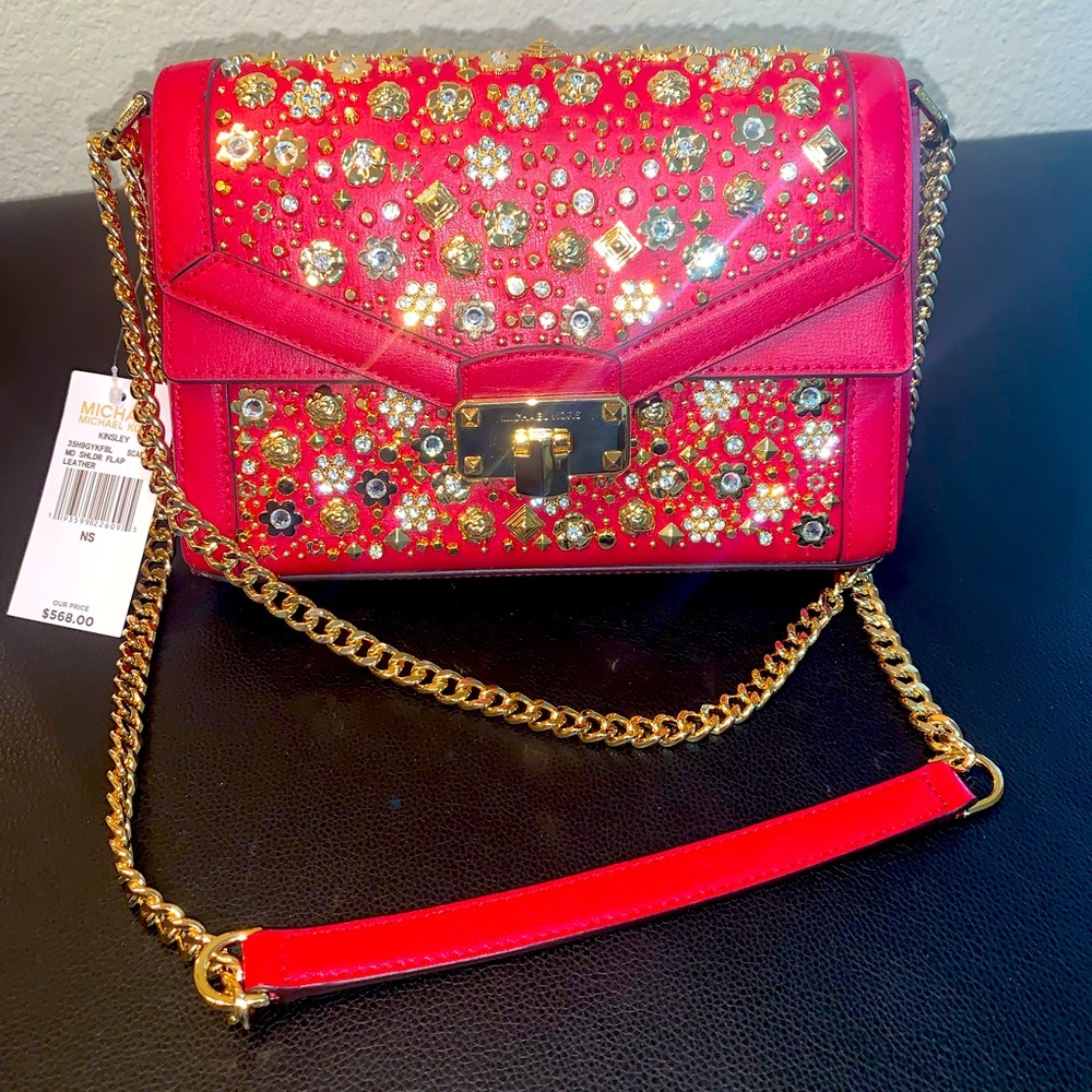 Michael Kors kinsley leather crossbody bag